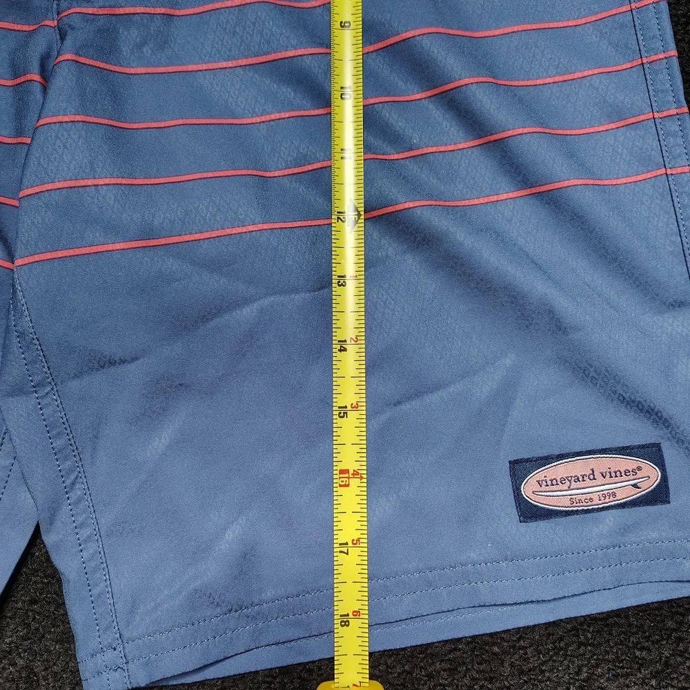 Vineyard Vines Striped Jetty Red Blue Performance Swim Shorts Men's 28 New